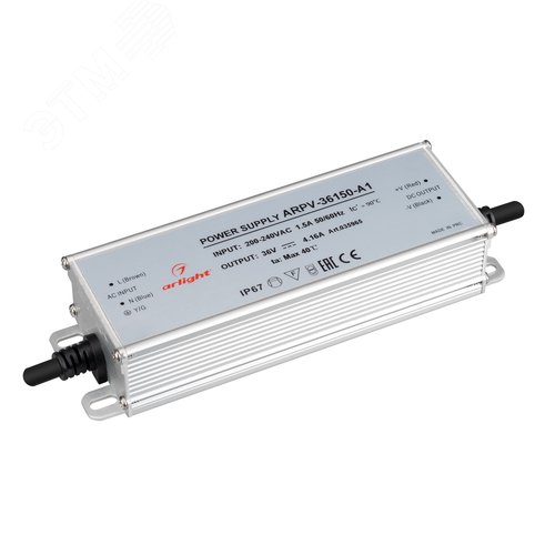 Блок питания ARPV-36150-A1 (36V, 4.16A, 150W) ( IP67 Металл, 3 года) - Arlight