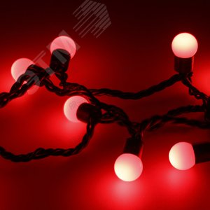 Гирлянда ARD-BALL-CLASSIC-D17.5-10000-BLACK-100LED RED (230V, 7W) (ARDCL, IP65) (025580)