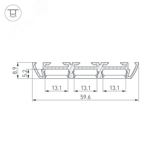 Профиль PHS-3X-2000 ANOD (ARL, Алюминий) 2