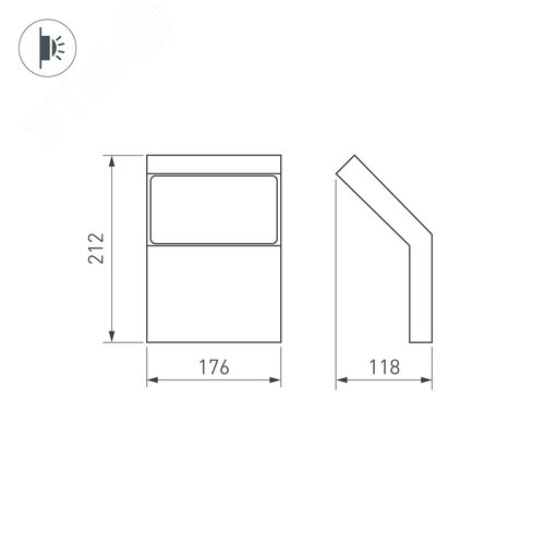 Светильник LGD-ECRAN-WALL-9W Warm3000 (GR, 108 deg, 230 В) (ARL, IP65 Металл, 3 года) - фото 2