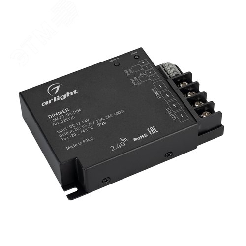 Диммер SMART-D6-DIM (12-24V, 1x20A, 2.4G) (ARL, IP20 Металл, 5 лет) - Arlight