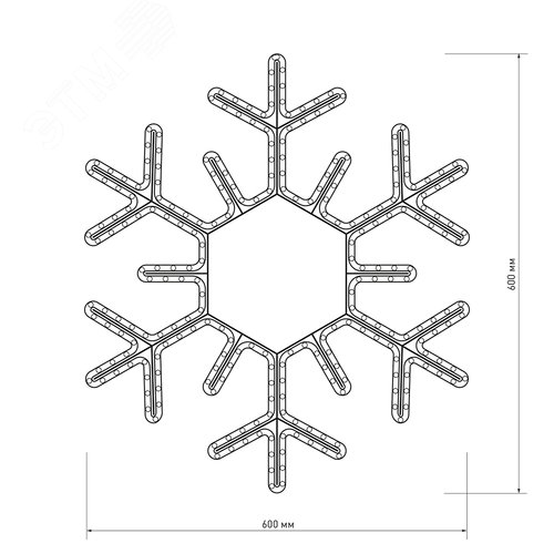 Фигура ARD-SNOWFLAKE-M5-600х600х60LED White 230V, 20W Ardecoled, IP65 - фото 2