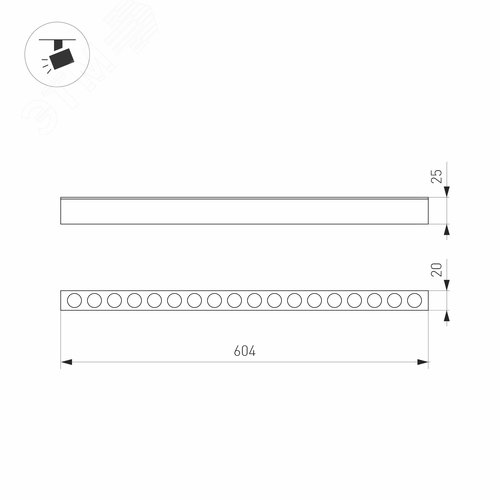 Светильник MAG-DOTS-25-L600-18W Day4000 (BK, 30 deg, 24V) ( IP20 Металл, 3 года) - фото 3