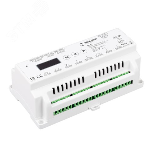 Модуль релейный INTELLIGENT ARLIGHT SMART-SWITCH-708-82-D2-DIN (230V, 8x10A, DALI, DMX512) (IARL, IP20, Пластик, 5 лет) - артикул 046489