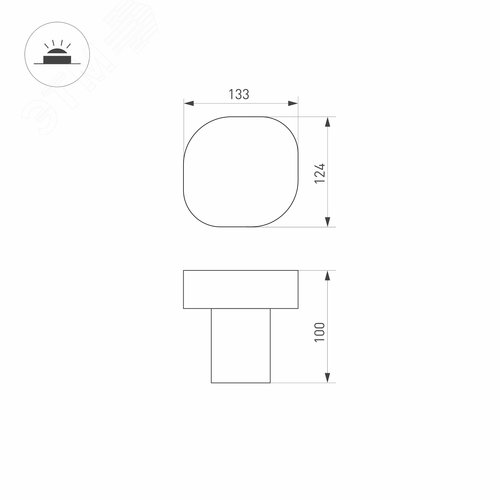 Светильник LGD-SWAMP-BOLL-H100-7W Warm3000 (GR, 93 deg, 230 В) (ARL, IP65 Металл, 3 года) - фото 5