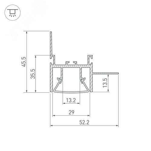 Профиль FOLED-WALL-2000 (ARL, Алюминий) 2