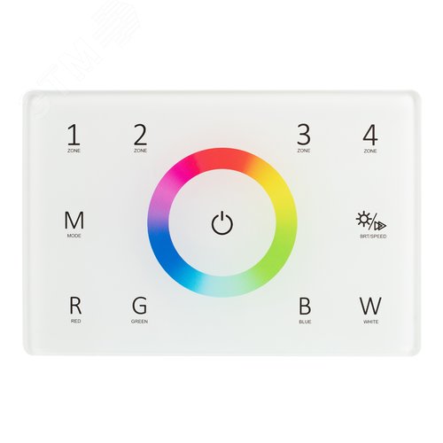Панель Sens SMART-P85-RGBW White 230V, 4 зоны, 2.4G ARL, IP20 пластик, 5 лет - фото 3