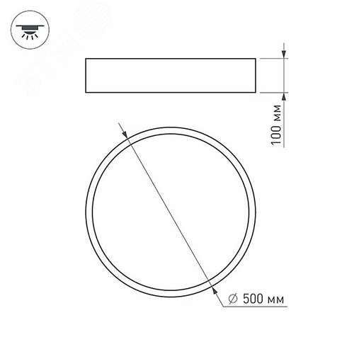 Светильник SP-TOR-PILL-R500-35W Day4000 (BK, 120 deg, 230V) (, IP20 Металл, 3 года) - фото 2