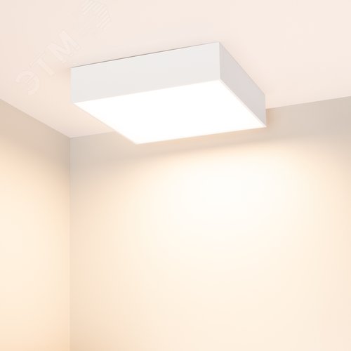 Светильник SP-QUADRO-S250x250-25W Warm3000 (WH, 120 deg, 230V) (IP40 металл, 3 года) - фото 6