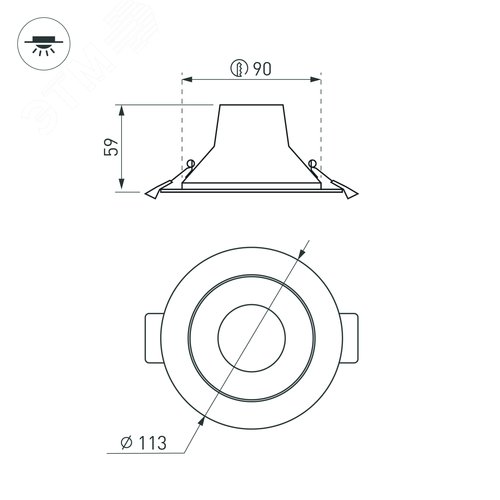 Светильник IM-STORM-R115-10W Day4000-MIX (WH, 80 deg, 230V) (IP20 металл, 3 года) - фото 3