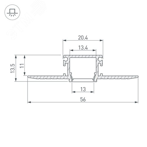 Профиль PDS-F-HIDE-2000 (ARL, Алюминий) 2
