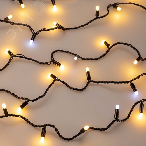 Гирлянда светодиодная декоративная ARD-STRING-CLASSIC-10000-BLACK-100LED-MILK-FLASH Warm 230V, 7W ARDCL, IP65 - фото 3