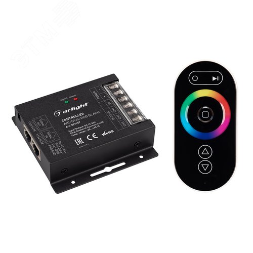 Контроллер ARL-OVAL-RGB Black (12-24V, 3x10A, ПДУ Овал, RF, RJ45) (ARL, IP20 Металл, 3 года) - Arlight