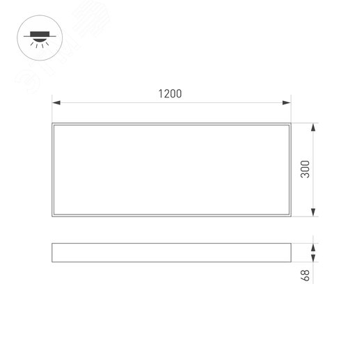 Панель IM-EMERGENCY-1.5H-S300x1200-45W Day4000 (WH, 120 deg, 230V) (Arlight, IP40 Металл, 2 года) | 034939 | Arlight - фото 3