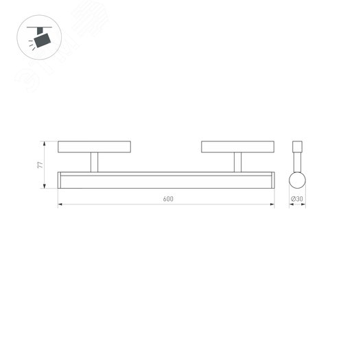 Светильник MAG-ORIENT-TUBE-CORNER-L600-20W Warm3000 (BK, 180 deg, 48V) (Arlight, IP20 Металл, 5 лет) | 037350 | Arlight - фото 2