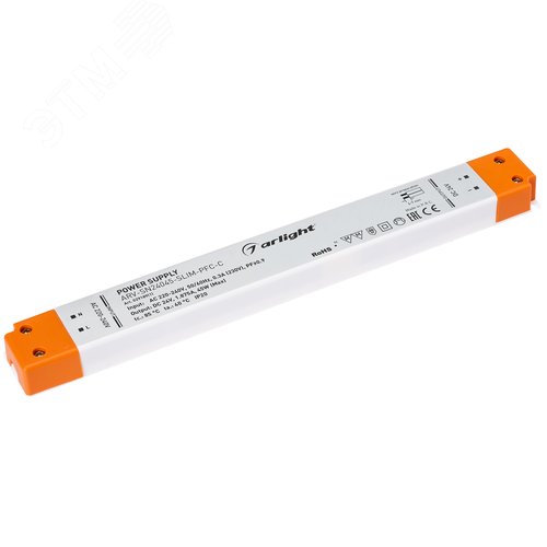 Блок питания ARV-SN24045-SLIM-PFC-C (24V, 1.87A, 45W) (ARL, IP20 Пластик, 3 года) - Arlight