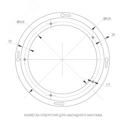 Светильник SP-TOR-RING-SURFACE-R600-42W Day4000 (WH, 120 deg) (ARL, IP20 Металл, 3 года) (022136(1)) - фото 5