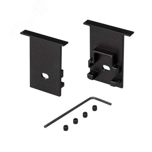 Заглушка SL-COMFORT-2542-F BLACK c отверстием (ARL, Металл) - Arlight