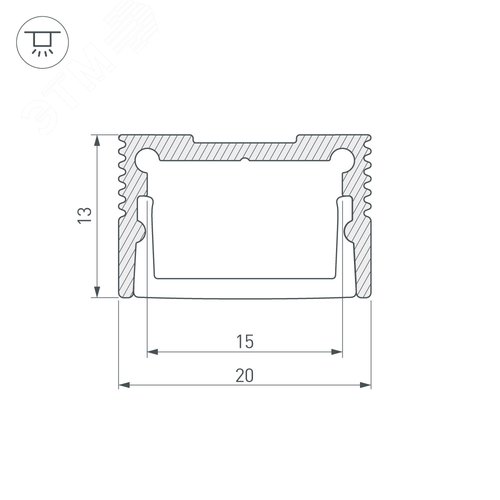 Профиль SL-SLIM20-H13-2000 ANOD (ARL, Алюминий) 2