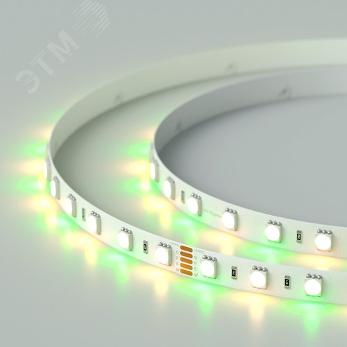 Лента светодиодная 14,4 Вт/м 24В IP20 RGBW 60LED/м RT/RTW-B60-10mm SMD 5060 5 м - фото 8