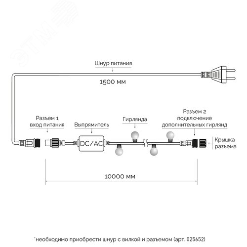 Гирлянда светодиодная декоративная ARD-BALL-CLASSIC-D13-10000-BLACK-100LED RGB 230V, 7W ARDCL, IP65 2