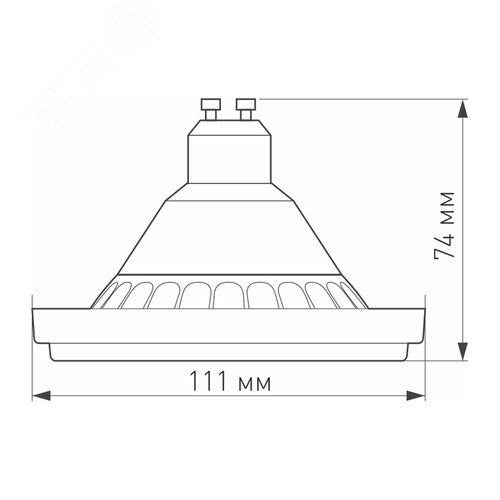 Лампа AR111-UNIT-GU10-15W-DIM Warm3000 (WH, 24 deg, 230V) (ARL, Металл) 3