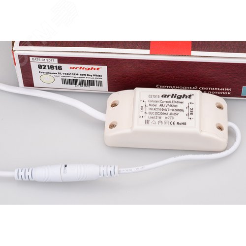 Светильник DL-192x192M-18W Day White (ARL, IP40 Металл, 3 года) 2