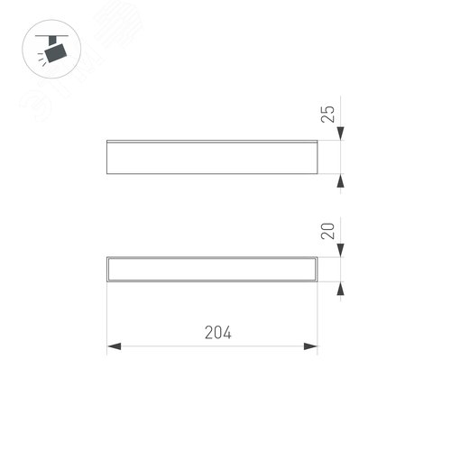 Светильник MAG-FLAT-25-L200-6W Day4000 (BK, 100 deg, 24V) ( IP20 Металл, 3 года) - фото 4