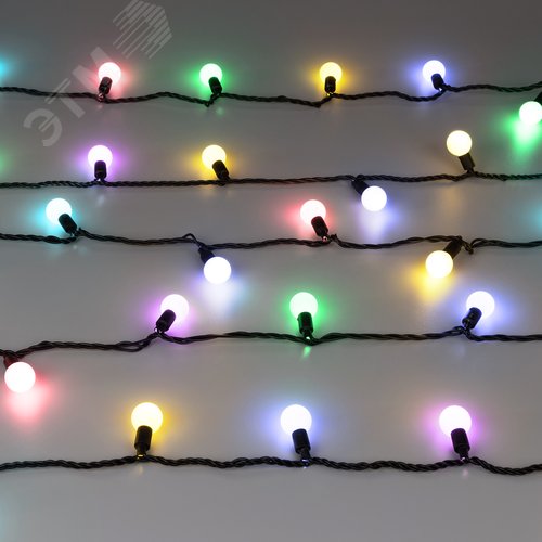 Гирлянда светодиодная декоративная ARD-BALL-CLASSIC-D23-10000-BLACK-80LED RGB 230V, 3.5W ARDCL, IP65 2