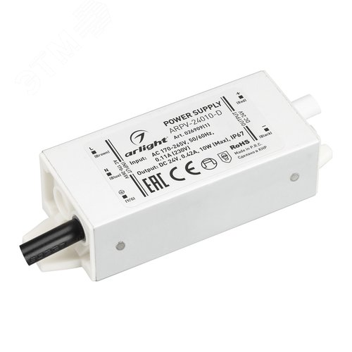 Блок питания ARPV-24010-D (24V, 0.42A, 10W) (ARL, IP67 Металл, 3 года) - Arlight