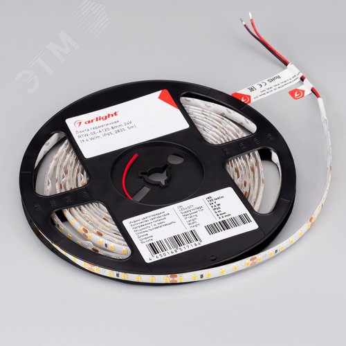 Лента светодиодная 9,6 Вт/м 24В IP65 3000K 120LED/м RT/RTW-A120-8-11mm SMD 2835 5 м - фото 2