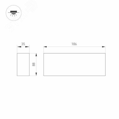 Светильник SP-ORIENT-SURFACE-TC-S186x35-15W Day4000 (WH, 30 deg, 230V) (, IP20 Металл, 5 лет) - фото 6