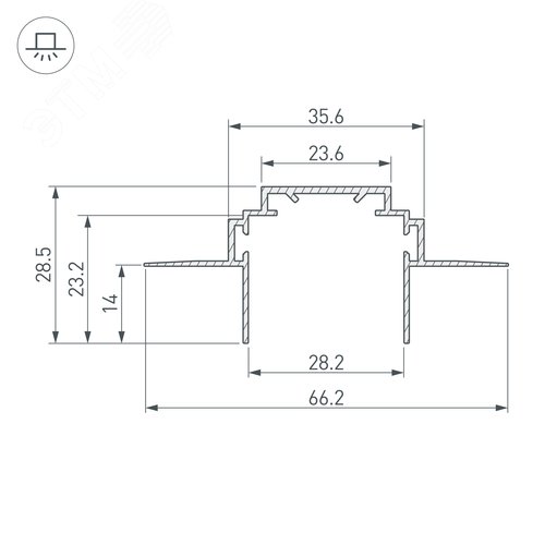 Профиль-держатель TEK-PLS-ZM-2000 (ARL, Алюминий) 2