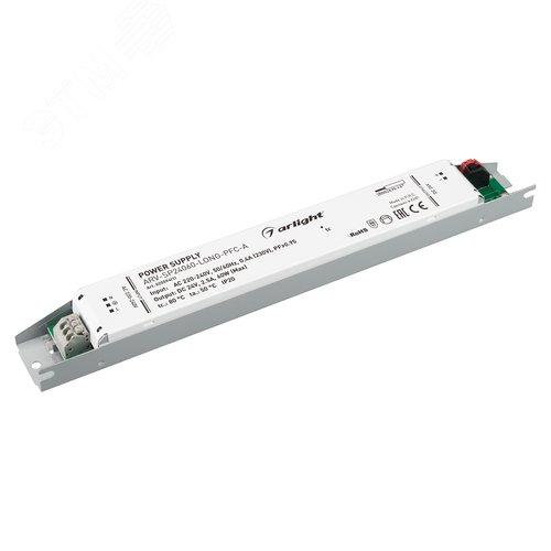 Блок питания ARV-SP24060-LONG-PFC-A (24V, 2.5A, 60W) (ARL, IP20 Металл, 5 лет) - Arlight