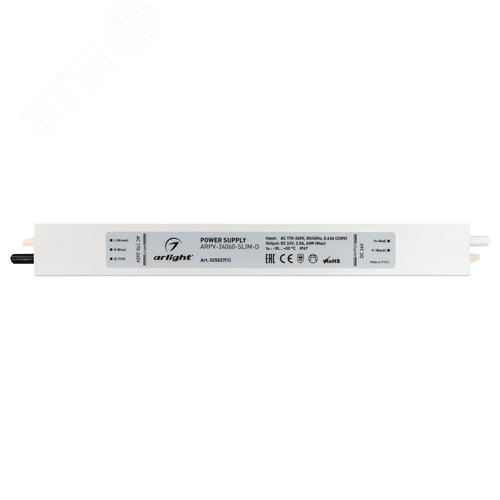 Блок питания ARPV-24060-SLIM-D (24V, 2.5A, 60W) (ARL, IP67 Металл, 3 года) - фото 2