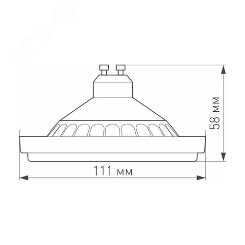 Лампа AR111-Светильник Unit-GU10-15W-DIM Day4000 (WH, 120 deg, 230V) (ARL, металл) - фото 5