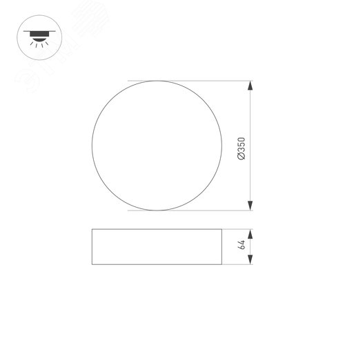 Светильник SP-RONDO-R350-30W Day4000 (WH, 120 deg, 230V) (IP40 металл, 3 года) - фото 6