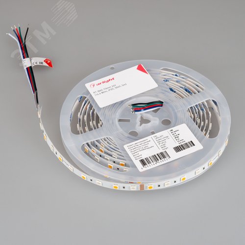 Лента светодиодная 14,4 Вт/м 24В IP20 RGBW 60LED/м RT/RTW-B60-10mm SMD 5060 5 м - фото 6