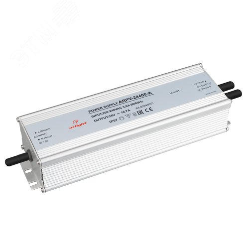 Блок питания ARPV-24400-A (24V, 16.7A, 400W) (ARL, IP67 Металл, 3 года) - Arlight