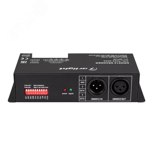 Декодер ARL-7022-DMX 12-24V, 4x8 A, DMX512, XLR3 ARL, IP20, металл, 2 года 2