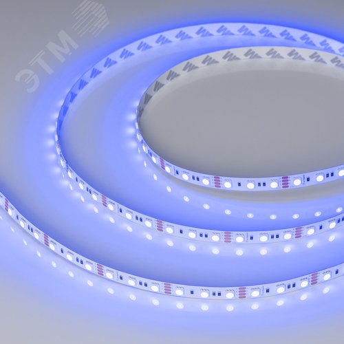 Лента светодиодная 15 Вт/м 12В IP20 RGB 72LED/м RT-B72-10mm SMD 5060 5 м - фото 3