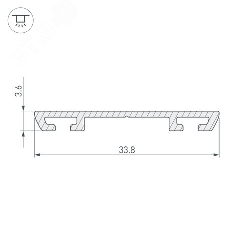 Профиль-держатель PHS-A-BASE-H3.6-2000 ANOD (ARL, Алюминий) 4