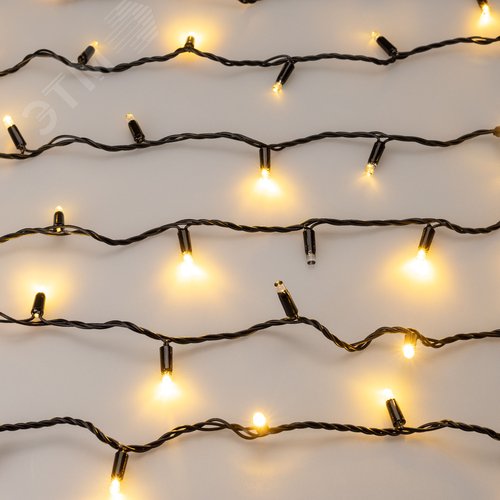 Гирлянда светодиодная декоративная ARD-STRING-CLASSIC-1000-BLACK-100LED-PULSE Warm 230V, 7W ARDCL, IP65 - фото 2