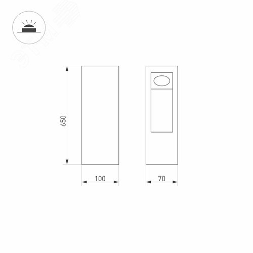 Светильник LGD-MARK-BOLL-H650-7W Warm3000 (GR, 60 deg, 230 В) (ARL, IP54 Металл, 3 года) - фото 2