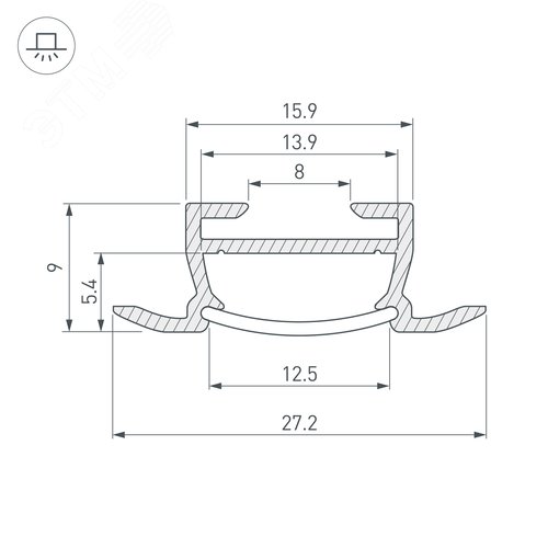 Профиль TK-F-2000 (CT) ANOD (ARL, Алюминий) 2