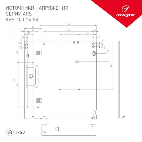 Блок питания ARJ-KE361400 (50W, 1400mA, PFC) (ARL, IP20 Пластик, 5 лет) 5