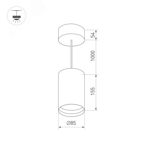 Светильник подвесной SP-POLO-R85-2-15W Day White 40deg (White, White Ring) (ARL, IP20 Металл, 3 года) - фото 7