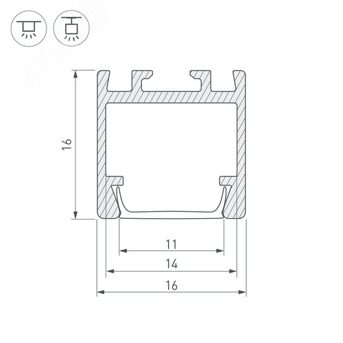 Профиль PDS-ZM-2000 ANOD (ARL, Алюминий) (021648) 3
