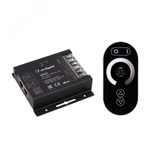 Диммер ARL-OVAL-DIM Black (12-24V, 3x10A, ПДУ Овал, RF, RJ45) (ARL, IP20 Металл, 3 года) - Arlight