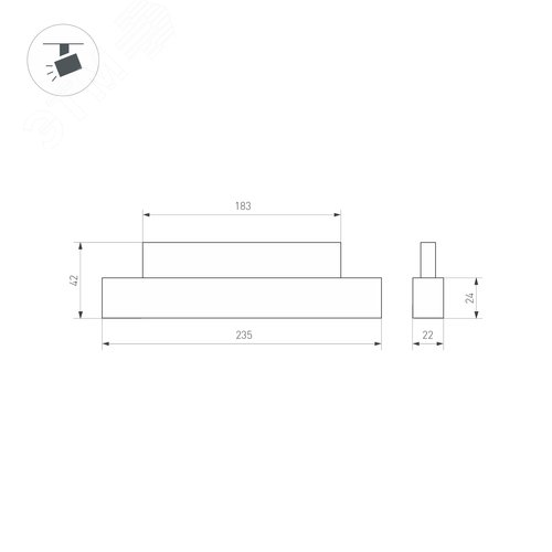 Светильник MAG-ORIENT-FLAT-L235-8W Day4000 (WH, 80 deg, 48V) (Arlight, IP20 Металл, 5 лет) | 035832 | Arlight - фото 2